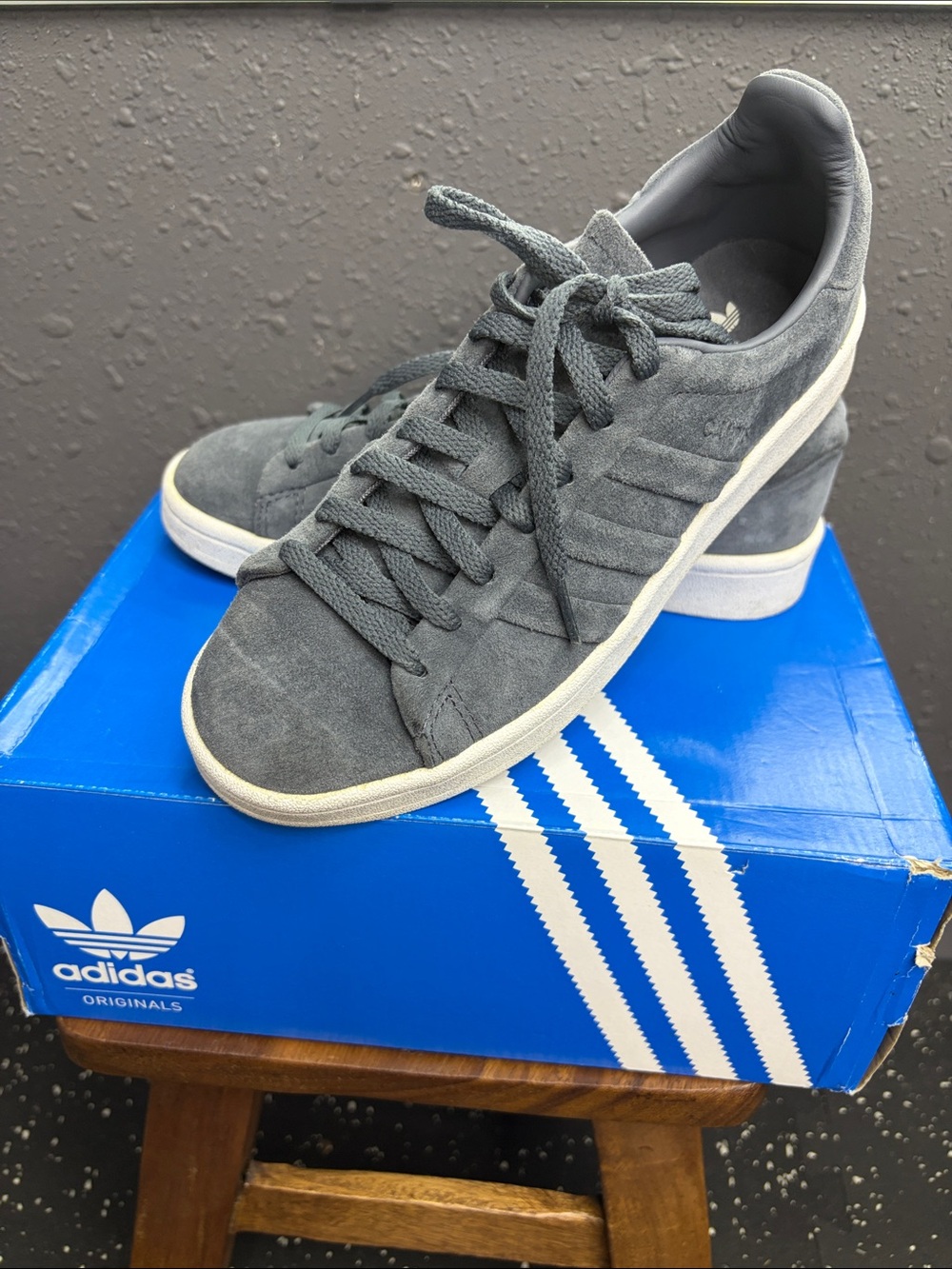 adidas Campus Gray Suede Low-Top Sneakers